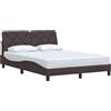 vidaXL Struttura letto senza materasso marrone scuro 140x200 cm tessuto