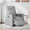 vidaXL Sedia da massaggio elettrica in tessuto grigio chiaro
