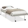 vidaXL Struttura letto senza materasso Pieghevole bianco 90x190 cm acciaio