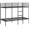 vidaXL Letto a castello senza materasso nero 90x200 cm in acciaio