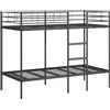 vidaXL Letto a castello senza materasso nero 100x190 cm acciaio