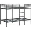 vidaXL Letto a castello senza materasso nero 100x200 cm acciaio