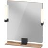 Duravit Sivida miroir, noir diamant mat, 650x36x650mm, éclairage à poser, interrupteur à détecteur, raccordement au réseau, SV74210BD550000, SV74210BD550000