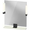 Duravit Sivida miroir, noir diamant mat, 650x36x650mm, éclairage à poser, interrupteur à détecteur, raccordement au réseau, SV74210BDHH0000, SV74210BDHH0000