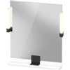 Duravit Sivida miroir, noir diamant mat, 650x36x650mm, éclairage à poser, interrupteur à détecteur, raccordement au réseau, SV74210BD180000, SV74210BD180000
