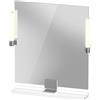 Duravit Sivida miroir, chrome, 650x36x650mm, éclairage à poser, interrupteur à détecteur, raccordement au réseau, SV7421010220000, SV7421010220000