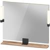 Duravit Sivida miroir, noir diamant mat, 850x36x650mm, éclairage à poser, interrupteur à détecteur, raccordement au réseau, SV74220BD550000, SV74220BD550000