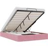 vidaXL Ottoman letto senza materasso rosa 140x200 cm velluto