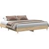 vidaXL Struttura letto senza materasso rovere Sonoma 180x200 cm materiale a base di legno