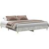 vidaXL Struttura letto senza materasso grigio cemento 160x200 cm materiale a base di legno