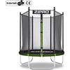 Zipro Trampolino ZIPRO Jump Pro Out | 4FT Ø 127 cm | Trampolino da giardino per bambini, set completo con rete di protezione, copertura per il bordo, per esterni, verde