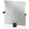 Duravit Sivida miroir, noir diamant mat, 650x36x650mm, éclairage à poser, interrupteur à détecteur, raccordement au réseau, SV74210BD220000, SV74210BD220000