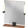 Duravit Sivida miroir, noir diamant mat, 650x36x650mm, éclairage à poser, interrupteur à détecteur, raccordement au réseau, SV74210BD790000, SV74210BD790000