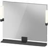 Duravit Sivida miroir, noir diamant mat, 850x36x650mm, éclairage à poser, interrupteur à détecteur, raccordement au réseau, SV74220BD490000, SV74220BD490000