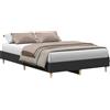vidaXL Struttura letto senza materasso nero 135x190 cm in materiale ligneo