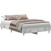 vidaXL Struttura letto senza materasso grigio cemento 135x190 cm materiale a base di legno
