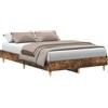 vidaXL Struttura letto senza materasso rovere fumé 135x190 cm materiale a base di legno