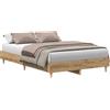 vidaXL Struttura letto senza materasso rovere Artisan 135x190cm materiale a base di legno