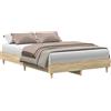 vidaXL Struttura letto senza materasso rovere Sonoma 120x190 cm materiale a base di legno
