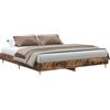 vidaXL Struttura letto senza materasso in rovere fumé 200x200 cm Materiale a base di legno
