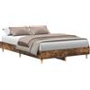 vidaXL Struttura letto senza materasso rovere fumé 120x190 cm materiale a base di legno