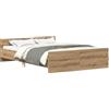 vidaXL Struttura letto senza materasso rovere Artisan 150x200cm materiale a base di legno
