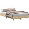 vidaXL Struttura letto senza materasso rovere Sonoma 120x200 cm materiale a base di legno