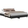 vidaXL Struttura letto senza materasso nero 150x200 cm in materiale ligneo
