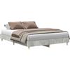 vidaXL Struttura letto senza materasso grigio cemento 150x200 cm materiale a base di legno