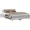 vidaXL Struttura letto senza materasso Grey Sonoma 150x200 cm Materiale a base di legno