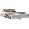 vidaXL Struttura letto senza materasso grigio cemento 140x200 cm materiale a base di legno