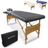 Mobiclinic, lettino da fisioterapia pieghevole, CM-01 Light, lettino da massaggio, con borsa da trasporto, poggiatesta, massaggio, portatile, legno, 186 x 60 cm, nero