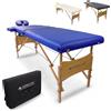 Mobiclinic, lettino da fisioterapia pieghevole, CM-01 Light, 186x60 cm, , Lettino da fisioterapia pieghevole, poggiatesta, lettino da massaggio, portatile, legno, blu