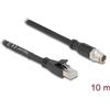 Delock - Cavo di rete - 8 pin M12-X (M) a RJ-45 (M) - 10,0 m - 6,8 mm - S/FTP - CAT 5e - Codice X, flessibile, senza gancio