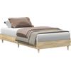 vidaXL Struttura letto senza materasso rovere Sonoma 100x200 cm materiale a base di legno