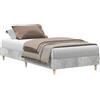 vidaXL Struttura letto senza materasso grigio cemento 100x200 cm materiale a base di legno