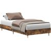 vidaXL Struttura letto senza materasso in rovere fumé 100x200 cm materiale a base di legno