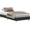 vidaXL Struttura letto senza materasso nero 75x190 cm in materiale ligneo