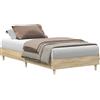 vidaXL Struttura letto senza materasso rovere Sonoma 75x190 cm materiale a base di legno