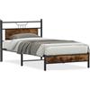 vidaXL Struttura letto senza materasso in rovere fumé 107x203 cm materiale a base di legno