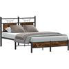 vidaXL Struttura letto senza materasso rovere fumé 120x190 cm materiale a base di legno