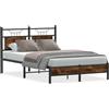 vidaXL Struttura letto senza materasso rovere fumé 120x200 cm materiale a base di legno