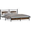 vidaXL Struttura letto senza materasso in rovere fumé 160x200 cm materiale a base di legno