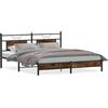 vidaXL Struttura letto senza materasso rovere affumicato 183x203 cm materiale a base di legno