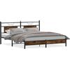 vidaXL Struttura letto senza materasso rovere affumicato 183x213 cm materiale a base di legno