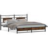 vidaXL Struttura letto senza materasso in rovere fumé 160x200 cm materiale a base di legno