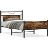 vidaXL Struttura letto senza materasso in rovere fumé 107x203 cm materiale a base di legno