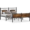 vidaXL Struttura letto senza materasso rovere affumicato 140x200 cm materiale a base di legno