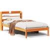 vidaXL Struttura letto con testiera senza materasso Wax brown 75x190 cm