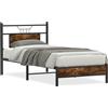 vidaXL Struttura letto senza materasso rovere affumicato 80x200 cm materiale a base di legno